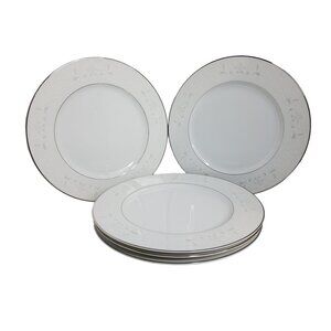 vintage set of 6 sango florence porcelain dinnerware platinum trim plates